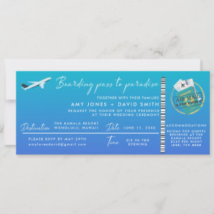Destination Wedding Boarding Pass Invitation
