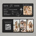 Destination Wedding Boarding Pass Plane QR Code<br><div class="desc">Elevate your destination wedding announcements with our enchanting Boarding Pass Plane Ticket Save the Date Invitations. Crafted with meticulous attention to detail, these unique invitations capture the essence of adventure and romance. Each invitation is designed to resemble a genuine boarding pass, complete with personalised details such as the couple's names,...</div>