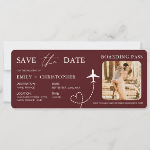 Destination Wedding Boarding Pass Plane Ticket