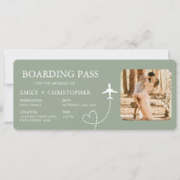 Destination Wedding Boarding Pass Plane Ticket