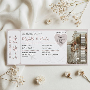 Destination Wedding Boarding Pass Plane Ticket
