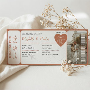 Destination Wedding Boarding Pass Plane Ticket