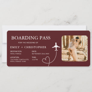 Destination Wedding Boarding Pass Plane Ticket