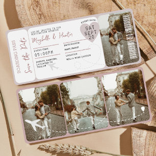 Destination Wedding Boarding Pass Plane Ticket  Invitation