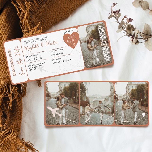  Destination Wedding Boarding Pass Plane Ticket  Invitation (Destination Wedding Boarding Pass Plane Ticket Invitation)
