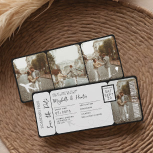 Destination Wedding Boarding Pass Plane Ticket  Invitation