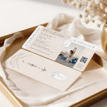 Destination Wedding Boarding Pass Ticket QR Code Invitation<br><div class="desc">Save the date aeroplane ticket save the date invitation. Announce your destination wedding with our fun modern save-the-date invitation made to resemble a plane ticket boarding pass. Customise with your photos,  name,  date,  and location,  and add your QR code and photo. Designed by Moodthology Papery</div>