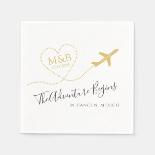 Destination Wedding Bridal Shower Custom Aeroplane Napkin