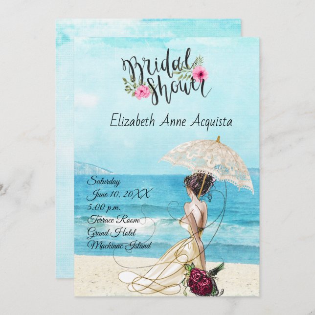 Destination Wedding Bridal Shower Invitation (Front/Back)