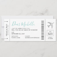 Destination Wedding Bridesmaid Proposal Card