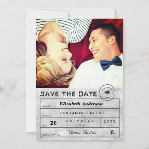 Destination Wedding Chic Silver Luggage Tag Photo Save The Date