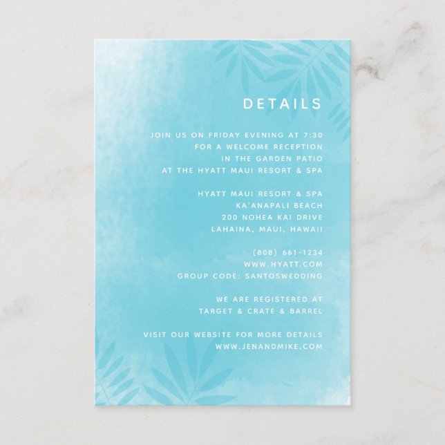 Destination Wedding Details Card (Front)