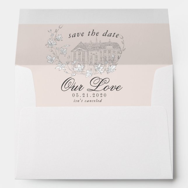 Destination Wedding Elegant Save The Date Envelope (Back (Bottom))