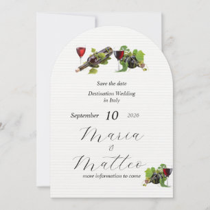 Destination Wedding Flat Wedding Invitation