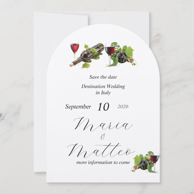 Destination Wedding Flat Wedding Invitation  (Front)