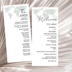 Destination wedding Green Wedding Program Card