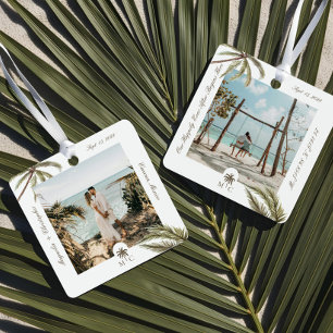 Destination Wedding Honeymoon Tropical Palm Photo Metal Tree Decoration