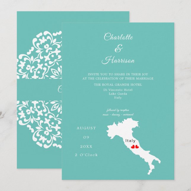Destination Wedding Italy Europe Invitation (Front/Back)