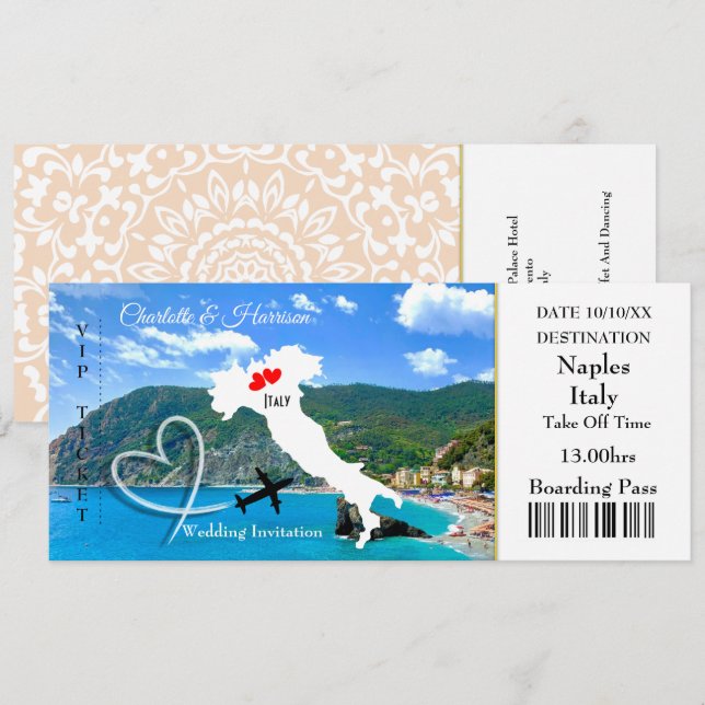 Destination Wedding Italy Europe Invitation (Front/Back)