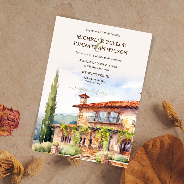 Destination Wedding Italy Tuscany Florence Invitation (Creator Uploaded)