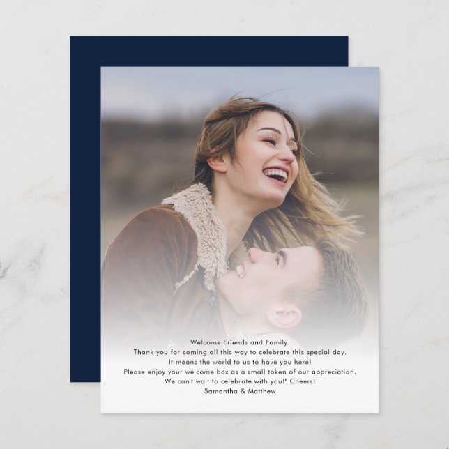 Destination Wedding Itinerary Photo Program Card (Front/Back)