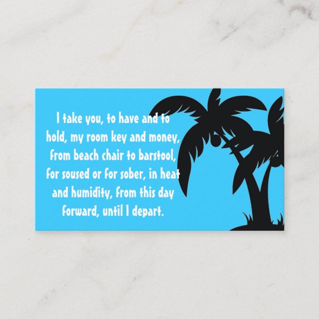 Destination Wedding Key Insert (Front)