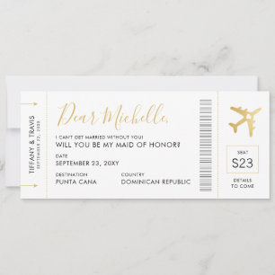 Destination Wedding Maid of Honour Proposal Card