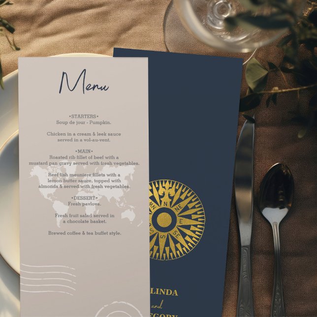 Destination Wedding Passport Compass Wedding  Menu (Destination Wedding Passport Compass Wedding Menu)
