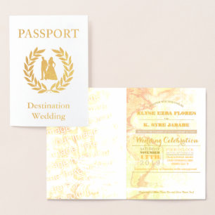 destination wedding passport foil card