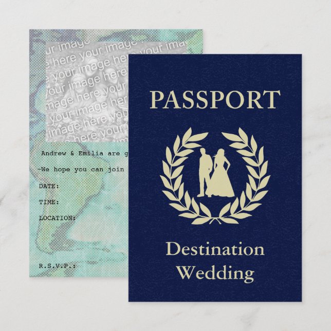 destination wedding passport invitation (Front/Back)