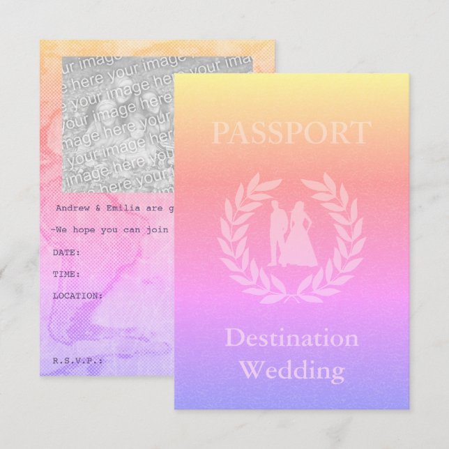 destination wedding passport invitation (Front/Back)