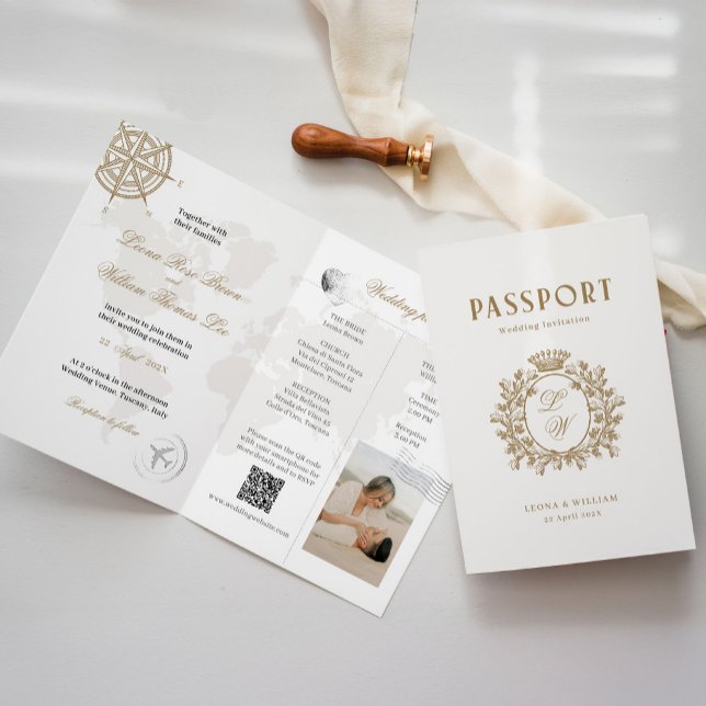 Destination Wedding Passport Invitation Card (Creator Uploaded)