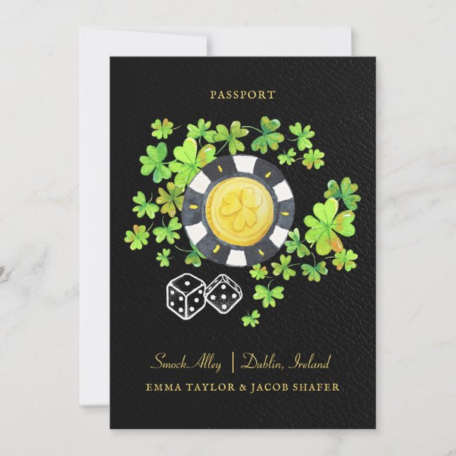 Destination Wedding Passport Save the Date | Irish (Front)