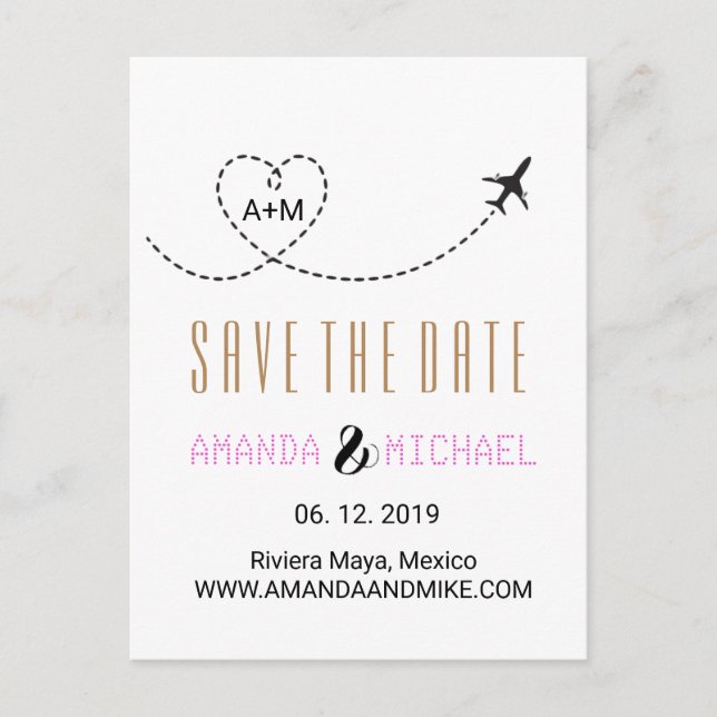 Destination Wedding Photo Save The Date Announcement Postcard (Front)