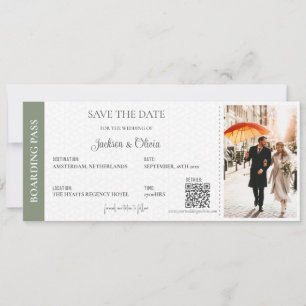 Destination Wedding Sage Green  Save The Date