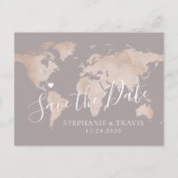 Destination Wedding Save the Date Mauve Map