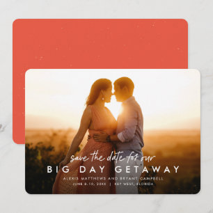 Destination wedding save the date photo card