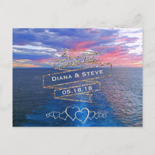Destination Wedding Save the Date   Tropical Ocean Announcement Postcard