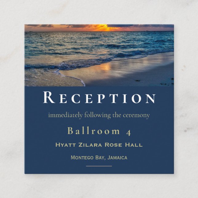 Destination Wedding Sunny Skies Wedding Reception Enclosure Card (Front)