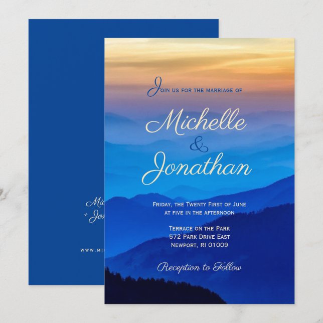 Destination Wedding Sunset Invitation (Front/Back)
