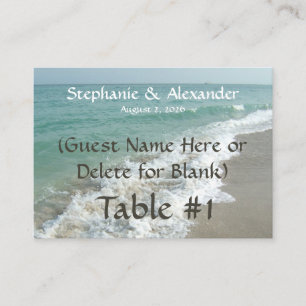 Destination Wedding Table Name Place Cards, Custom Card