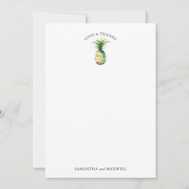 Destination Wedding Thank You Card Pineapple