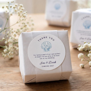 Destination Wedding Thank You Favour Box Classic Round Sticker