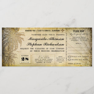 destination wedding tickets with RSVP Invitation