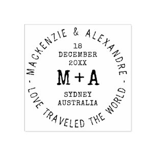 Destination Wedding Travel Theme Custom Passport Rubber Stamp