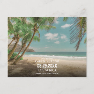 Destination Wedding Tropical Beach Save the Date  Announcement Postcard