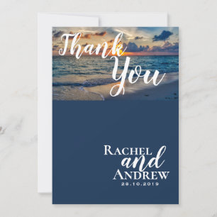 Destination Wedding Tropical Sunny Skies Wedding Thank You Card