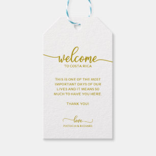 Destination Wedding Welcome Thank You Gold Gift Tags