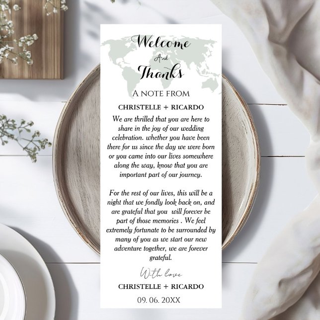 Destination wedding Welcome & Thank you Table Card (Creator Uploaded)