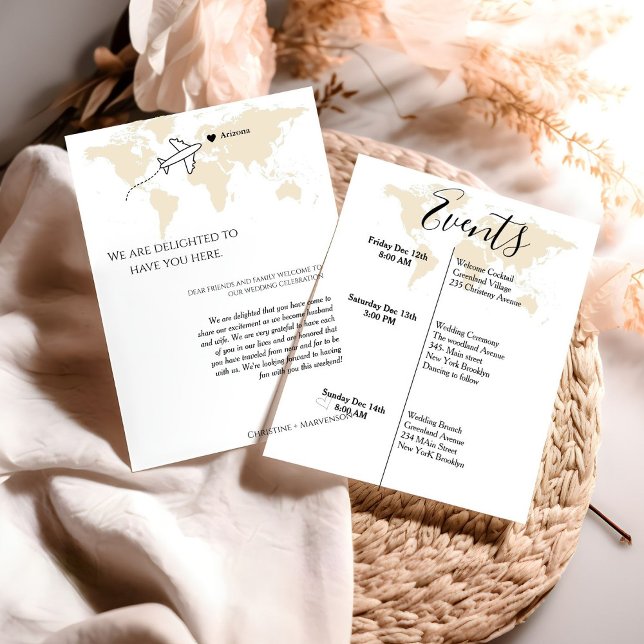 Destination wedding welcomes & itinerary weekend invitation (Creator Uploaded)